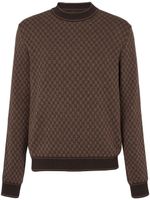 Balmain pull en maille intarsia à manches longues - Marron