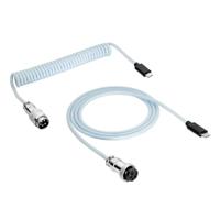 AKYGA AK-USB-49 Gevlochten USB-kabel, type C naar type-C, 3,0 m, hemelsblauw, mechanische toetsenbord-spiraalkabel met afneembare Aviator-aansluiting voor gaming-toetsenbord