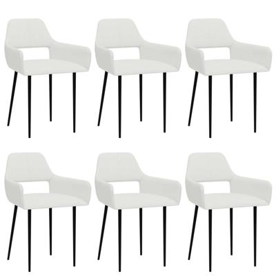Vidaxl Eetkamerstoelen 6 St Stof Wit