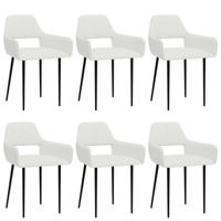 Vidaxl Eetkamerstoelen 6 St Stof Wit