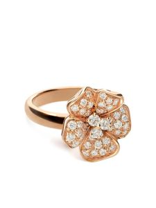 LEO PIZZO bague Flora en or rose 18ct ornée de diamants