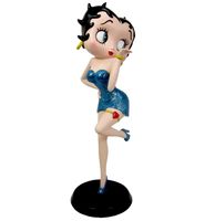 Betty Boop Blowing Kiss Beeld (Blauw Glitter) - thumbnail