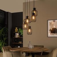 LifestyleFurn Hanglamp Alexandro 5-lamps, Metaal - Charcoal