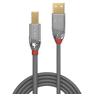 Lindy 36644 5m USB A USB B Mannelijk Vrouwelijk Grijs USB-kabel