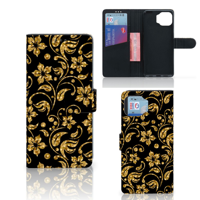 Motorola Moto G 5G Plus Hoesje Gouden Bloemen