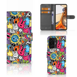 Xiaomi 11T | 11T Pro Wallet Case met Pasjes Punk Rock