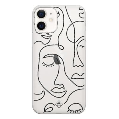 iPhone 12 transparant hoesje - Abstract faces