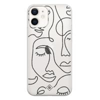 iPhone 12 transparant hoesje - Abstract faces