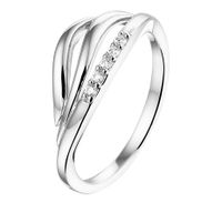 Ring zilver-zirconia zilverkleurig-wit - thumbnail