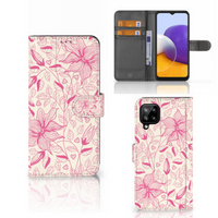 Samsung Galaxy A22 4G | M22 Hoesje Pink Flowers