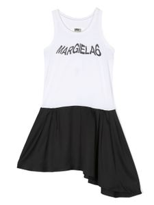 MM6 Maison Margiela Kids robe asymétrique à logo imprimé - Blanc