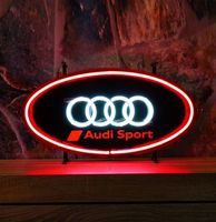 Audi Sport Neon Met Achterplaat 40 x 60 cm - thumbnail