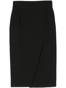 Moschino front-slit crepe midi skirt - Noir