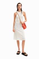 Midi-jurk geribde patch - WHITE - S