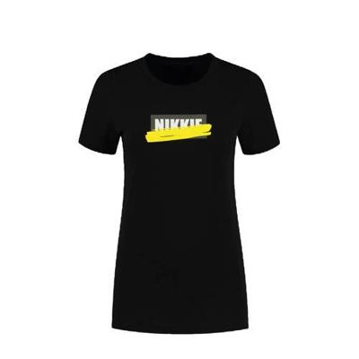 NIKKIE T-shirt met logo zwart