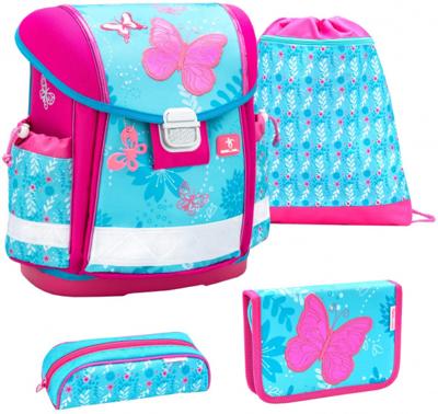 Belmil schoolspullenset vlinders 19 liter polyester turquoise Belmil schoolspullenset vlinders 19 liter polyester turquoise
