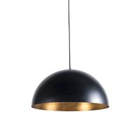 QAZQA - Modern Industrieel | Industrie Hanglamp | Eettafel | Eetkamer zwart met goud 50 cm - Magna Eco | Woonkamer | Slaapkamer | Keuken - Staal Rond - E27 Geschikt voor LED - Max. 1 x 40 Watt