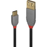 LINDY USB-kabel USB 2.0 USB-C stekker, USB-A bus 0.15 m Zwart 36897 - thumbnail