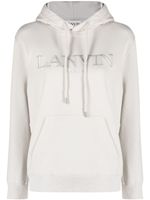 Lanvin logo-embroidered cotton hoodie - Tons neutres