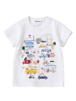 Familiar t-shirt en coton à imprimé graphique - Blanc