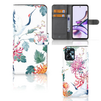 Motorola Moto G13 | G23 Telefoonhoesje met Pasjes Bird Flowers