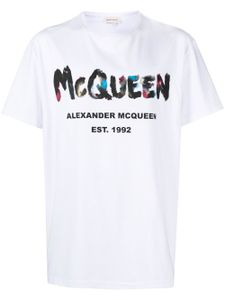 Alexander McQueen t-shirt imprimé Watercolour Graffiti - Blanc