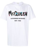 Alexander McQueen t-shirt imprimé Watercolour Graffiti - Blanc - thumbnail