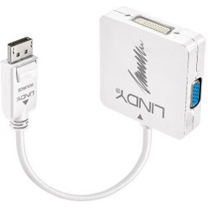 Lindy 41028 Display port/HDMI VGA/DVI Zwart kabeladapter/verloopstukje