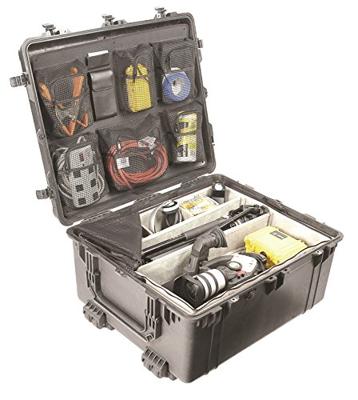 Peli 1690 Grote Transport Trolley Koffer Voor Camera, Drones, Lichtsystemen En Optisch Apparatuur, Ip67 Waterdicht, Capaciteit: 191L, Gemaakt In De Vs, Met Klittenband Vakverdeling, Kleur: Zwart