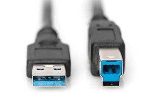 Digitus 1.8m, USB2.0-A/USB2.0-B USB-kabel 1,8 m USB 3.2 Gen 1 (3.1 Gen 1) USB A USB B Zwart