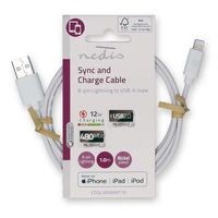 Lightning Kabel | USB 2.0 | Apple Lightning 8-Pins | USB-A Male | 480 Mbps | Vernikkeld | 1.00 m | R - thumbnail