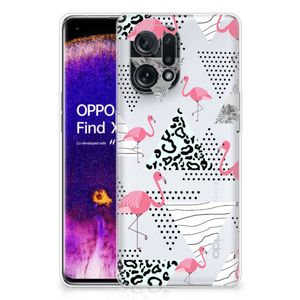 OPPO Find X5 TPU Hoesje Flamingo Triangle