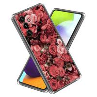 Samsung Galaxy S23 FE Stijlvolle Ultradunne TPU Hoesje - Rode Bloemen - thumbnail