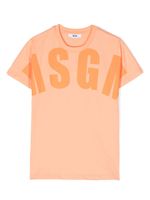 MSGM Kids t-shirt en coton à logo imprimé - Orange