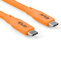 Club3D CAC-3000 USB4 Gen2x2 Type-C Bi-Directional oranje 4K60Hz, Data 20Gbps, PD 240W (48V/5A) EPR M/M 2m Oranje