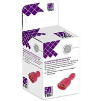 TRU COMPONENTS T1904C113 assortiment kabelschoenen met tong (vrouwelijk), breedte: 2,8 mm, contactdikte: 0,8 mm, 180 °, volledig geïsoleerd, rood