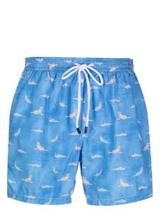 Barba short de bain à motif animalier - Bleu