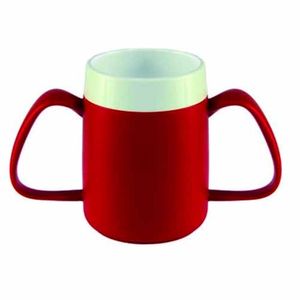 Ornamin drinkbeker dubbelhandvat  met Conische binnenbeker rood inhoud 160 ml