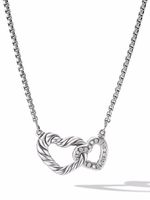 David Yurman collier Cable Collectibles Double Heart en argent sterling serti de diamants