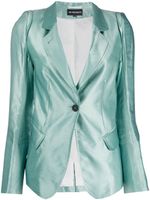 Ann Demeulemeester blazer à design ajusté - Vert - thumbnail