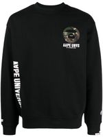 AAPE BY *A BATHING APE® sweat en jersey à logo imprimé - Noir - thumbnail