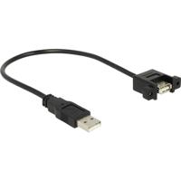 Delock USB-kabel USB 2.0 USB-A stekker, USB-A bus 0.25 m Zwart Vergulde steekcontacten 85462 - thumbnail