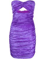 Amen robe-bustier courte à fronces - Violet - thumbnail