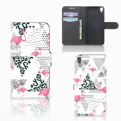 Sony Xperia XA | XA Dual Telefoonhoesje met Pasjes Flamingo Triangle Sony Xperia XA | XA Dual Telefoonhoesje met Pasjes Flamingo Triangle