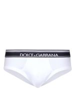 Dolce & Gabbana slip en coton à taille à logo - Blanc