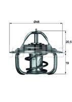 Thermostaat, koelvloeistof MAHLE, u.a. für Opel, Audi, VW, Vauxhall, Daewoo, Chevrolet, Chrysler, Lamborghini