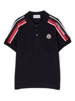 Moncler Enfant polo à patch logo - Bleu