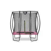 EXIT Toys Silhouette Trampoline - 153x214cm - Compact Rechthoekig Tuintrampoline Buiten voor Kinderen - Met Veiligheidsnet en Voetbeschermingssysteem - Prijsbewust - Veilige Toegang - Roze