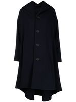 Yohji Yamamoto manteau long à col à découpes - Bleu