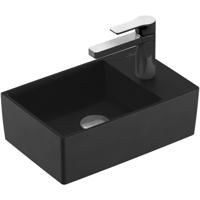 Villeroy & Boch Memento 2.0 fontein onderzijde geslepen 40x26cm zonder overloop 1 kraangat ceramic+ ebony 43234GS5 - thumbnail